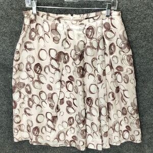 Silk Skirt Women's 10 Abstract Lined Back Zip Quiet Luxury Old Money